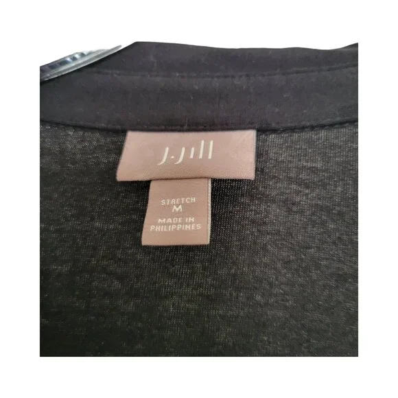 J. Jill Collared stretch fabric top with button sleeves - Picture 3 of 7
